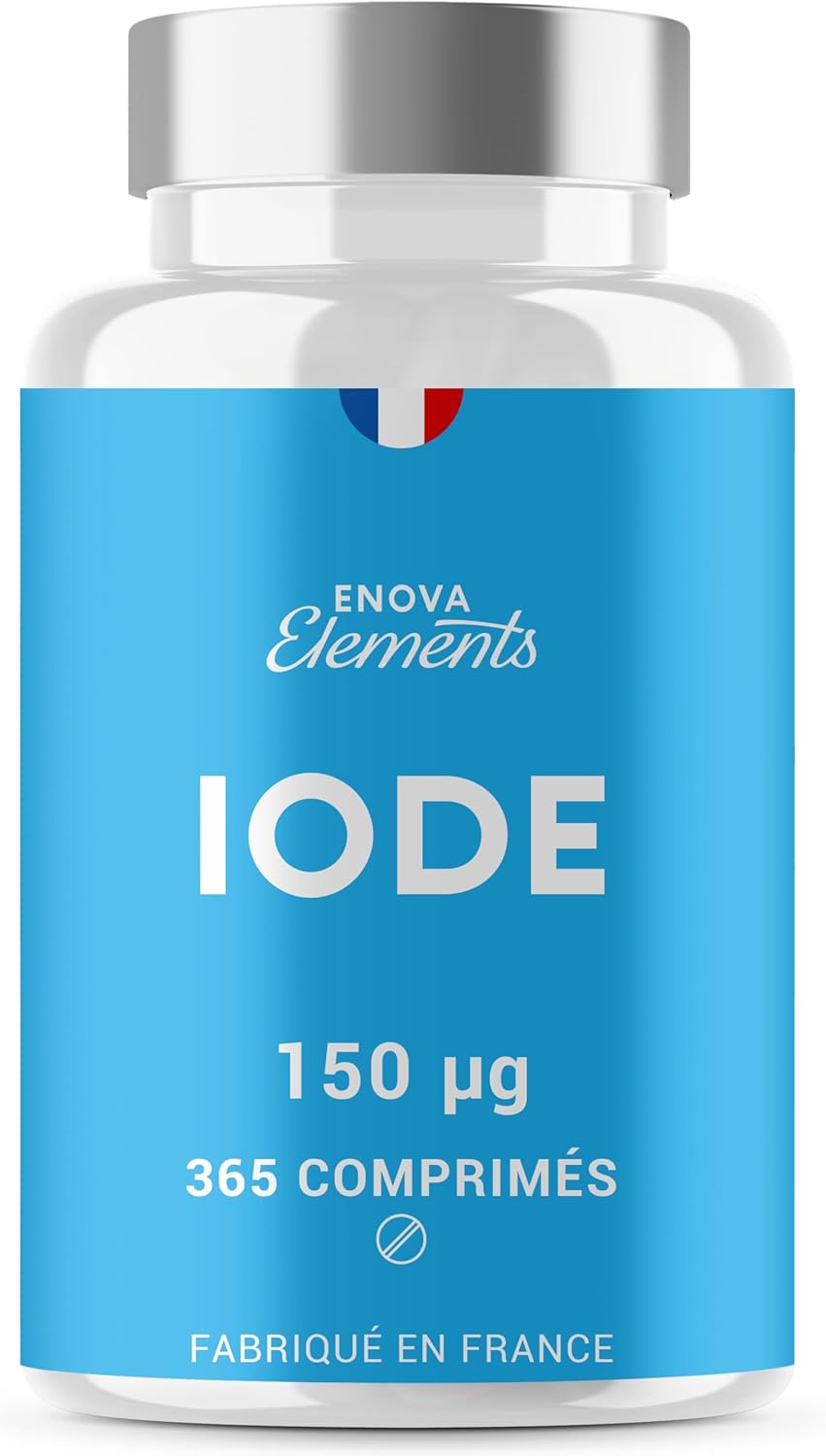 IODE 150 MCG - 365 petits comprimés - Iode thyroide - Fabriqué en France - Iodure de Potassium - Complement alimentaire - Sans additifs indésirables