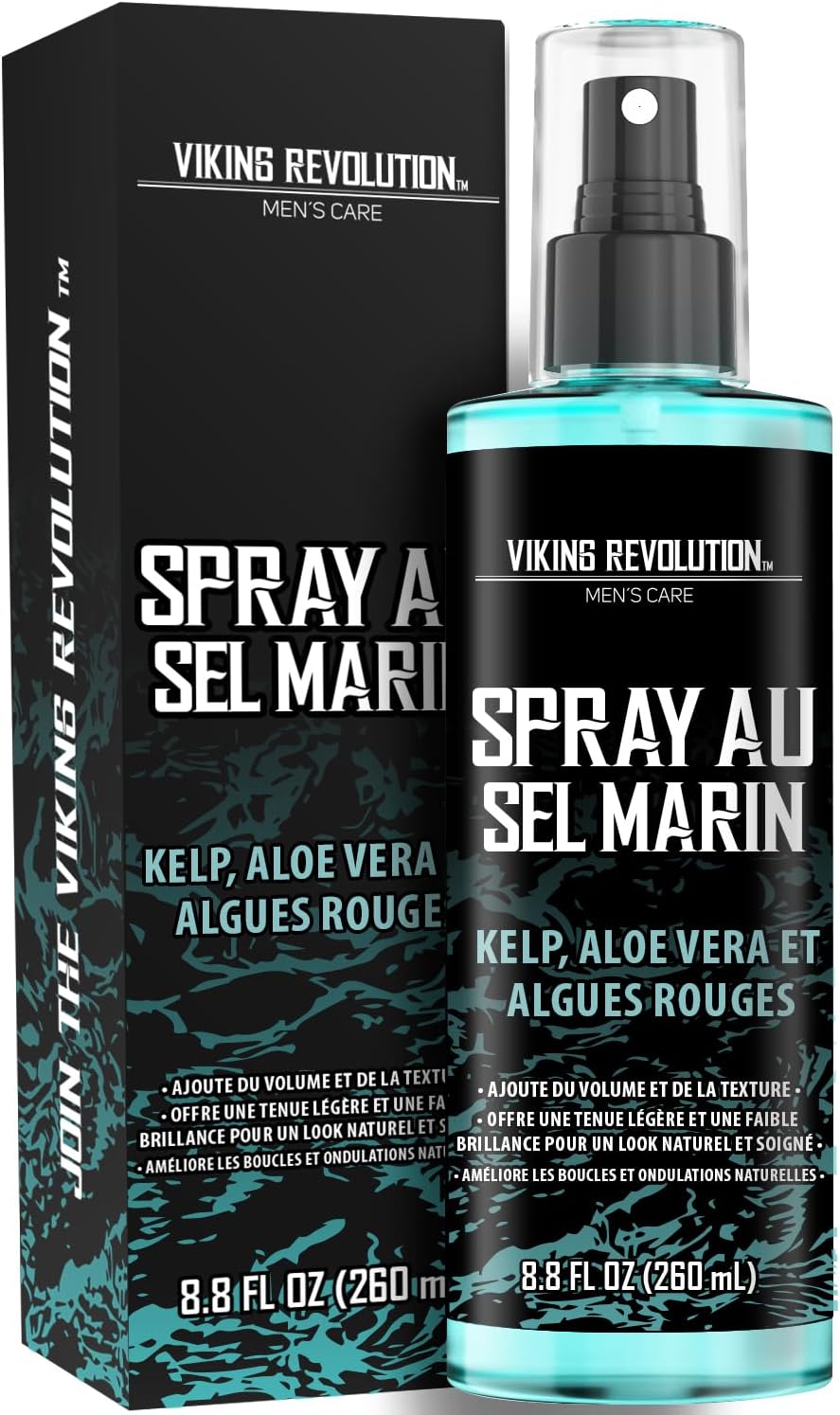 Sea Salt Spray pour Homme - Spray au Sel de Mer avec Extrait de Kelp, Aloe Vera et Algues Rouges - Volume et Texture - Cadeau Homme - 260ml Aloe 260 ml (Lot de 1)