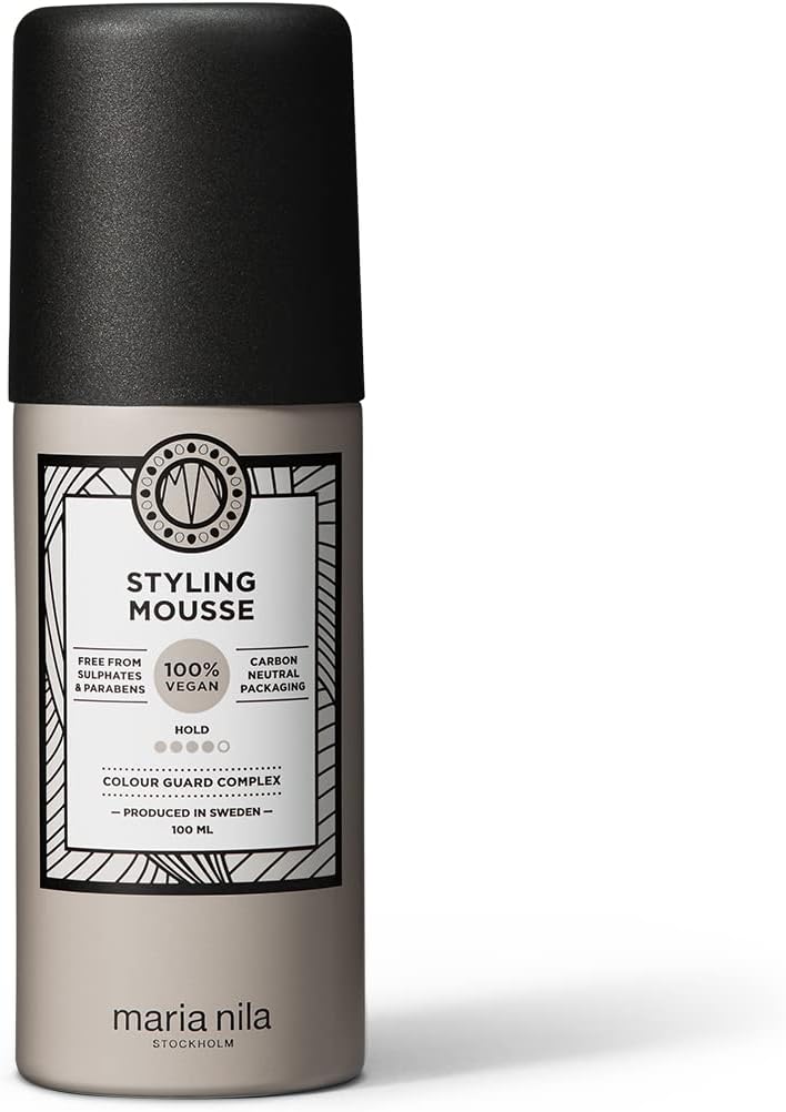 Maria Nila Mousse Coiffante, Tenue 4/5, Donne du Volume & Réduit l’Électricité Statique, Les Antioxydants Préservent la Couleur des Cheveux, 100% Végan & Sans Sulfate/Parabène 100 ml (Lot de 1)