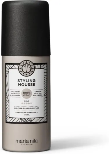 Maria Nila Mousse Coiffante, Tenue 4/5, Donne du Volume & Réduit l’Électricité Statique, Les Antioxydants Préservent la Couleur des Cheveux, 100% Végan & Sans Sulfate/Parabène 100 ml (Lot de 1)