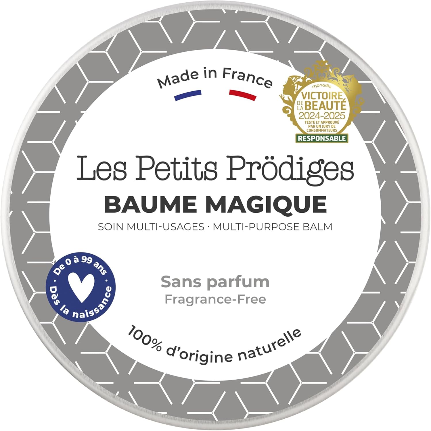 Baume Magique Multi Usages - Visage, Levres, Mains & Corps - Demaquillant, Soin Hydratant & Réparateur, Cheveux - 100% Naturel - Fabriqué en France - Emballage Recyclable - 100ml Sans Odeur 100 ml (Lot de 1)