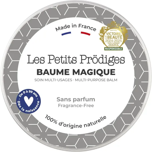Baume Magique Multi Usages - Visage, Levres, Mains & Corps - Demaquillant, Soin Hydratant & Réparateur, Cheveux - 100% Naturel - Fabriqué en France - Emballage Recyclable - 100ml Sans Odeur 100 ml (Lot de 1)