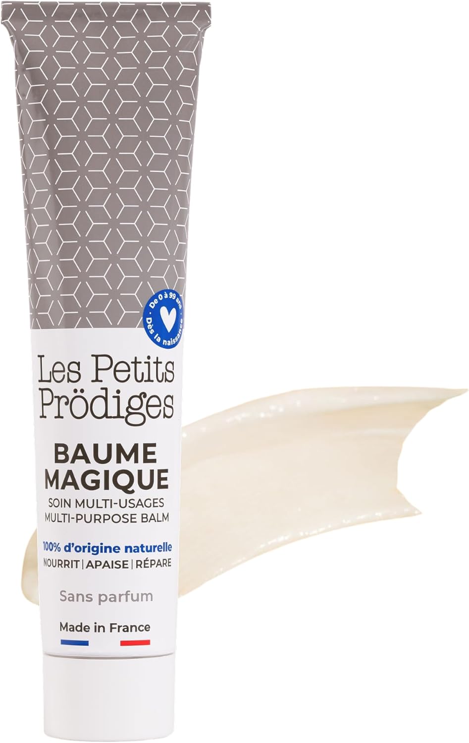 Baume Magique Multi Usages - Visage, Levres, Mains & Corps - Demaquillant, Soin Nourrissant & Réparateur, Cheveux - 100% Naturel - Fabriqué en France - Emballage Tube Recyclable