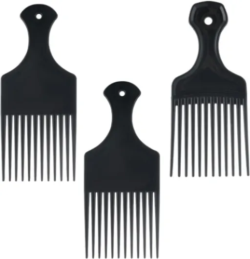 GVSS 3 Pièces Peigne Afro 17cm, Peigne Afro Cheveux Crépus Long,Peigne Cheveux Crepus à Dents Larges et Plates en Plastique,Outil de Coiffure pour Styliser et Démêler Cheveux Bouclés et Enchevêtrés