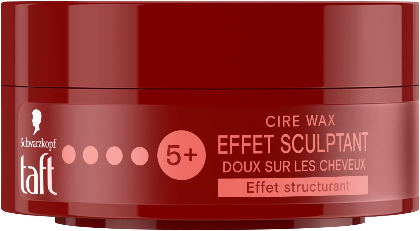 Taft - Cire Wax - Cire Cheveux Homme - Effet Sculptant - Fixation Forte - Longue Durée - Tenue 24h - Coiffant Cheveux - Pot de 75 ml 75 ml (Lot de 1)