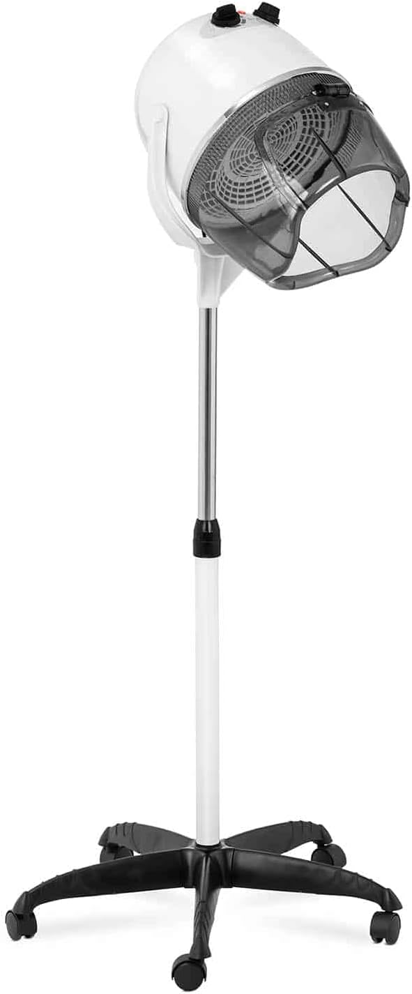 Physa Casque Sèche-Cheveux Seche Professionnel Coiffure Sur Pied Séchoir À Cheveux De Salon Séchage PHY-1100HD-1 WHITE (1 100 W, Max - 75 °C, Minuterie 0-60 min, 5 Roulettes, Classe De Protection I)