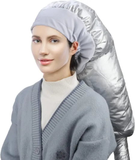 Casque Chauffant pour Sèche-cheveux, Casques Chauffants pour Femmes Beauté des Cheveux Longs et Bouclés, Léger, Pliable, Instructions incluses, Argent XL Argent
