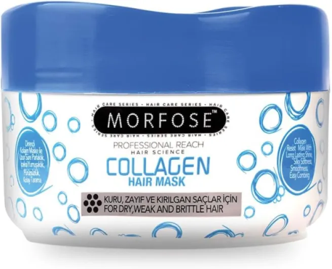 Morfose Masque Capillaire Collagène 500ml – Soin intensif pour cheveux secs & cassants – Collagène pour brillance, souplesse & élasticité Collagen