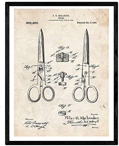 Affiche de brevet Nacnique des ciseaux de coiffure - Lame de cadrage - Taille (A3 avec cadre) A3 encadré Ciseaux de brevet
