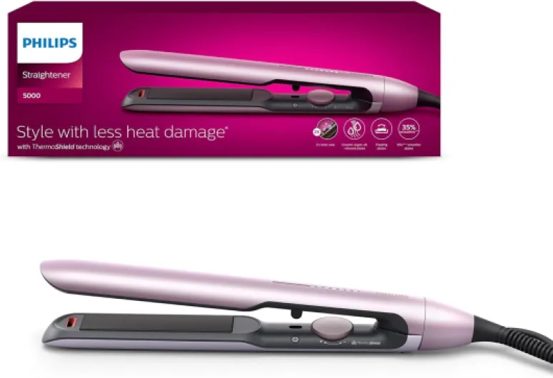 Lisseur série 5000 Céramique avec technologie ThermoShield, mauve [modèle BHS530/00], 47x15mm