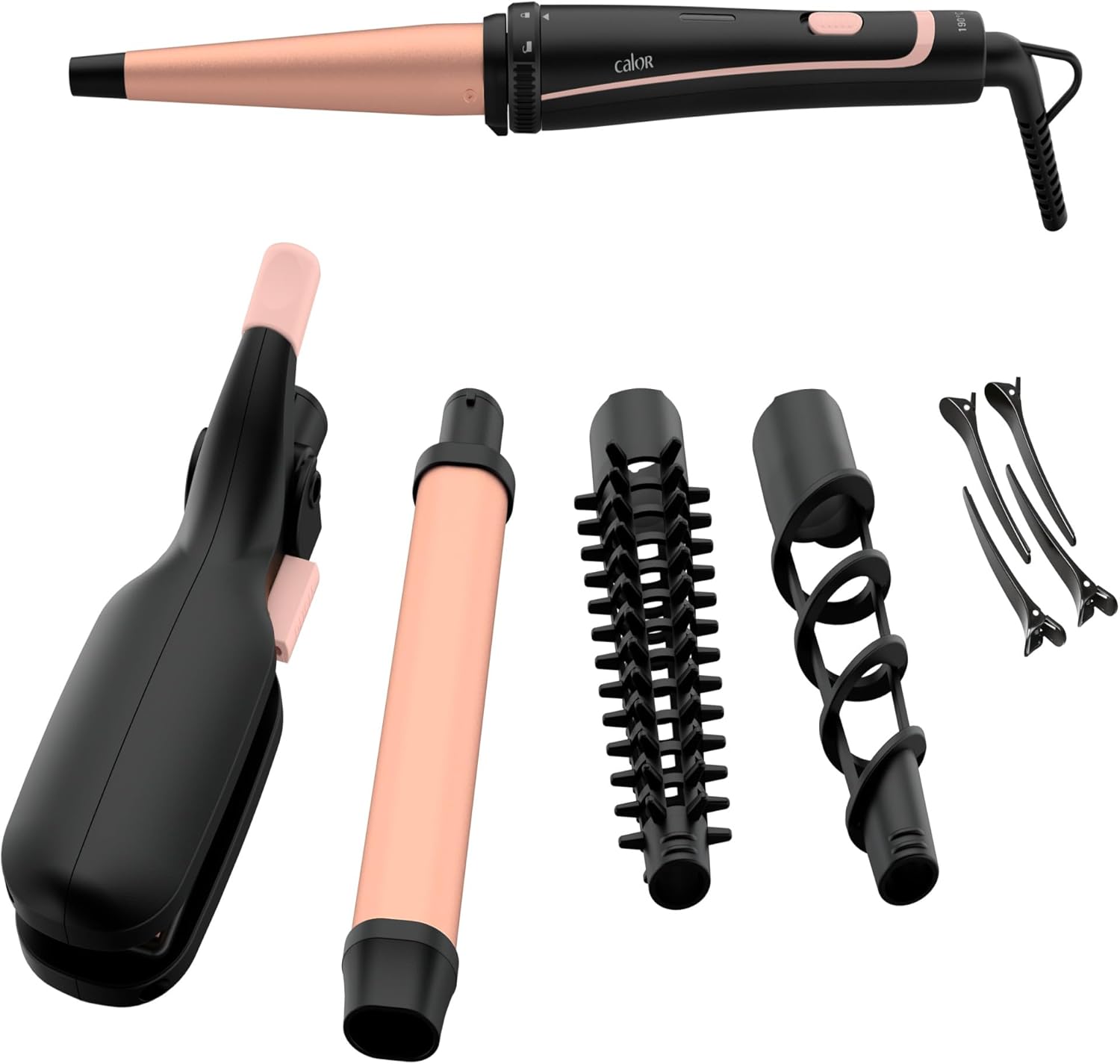 Infinite Looks Multistyler 14 accessoires pour lisser boucler gaufrer onduler Revêtement céramique Facile à utiliser Pochette rangement Pinces pour cheveux CF4230C0