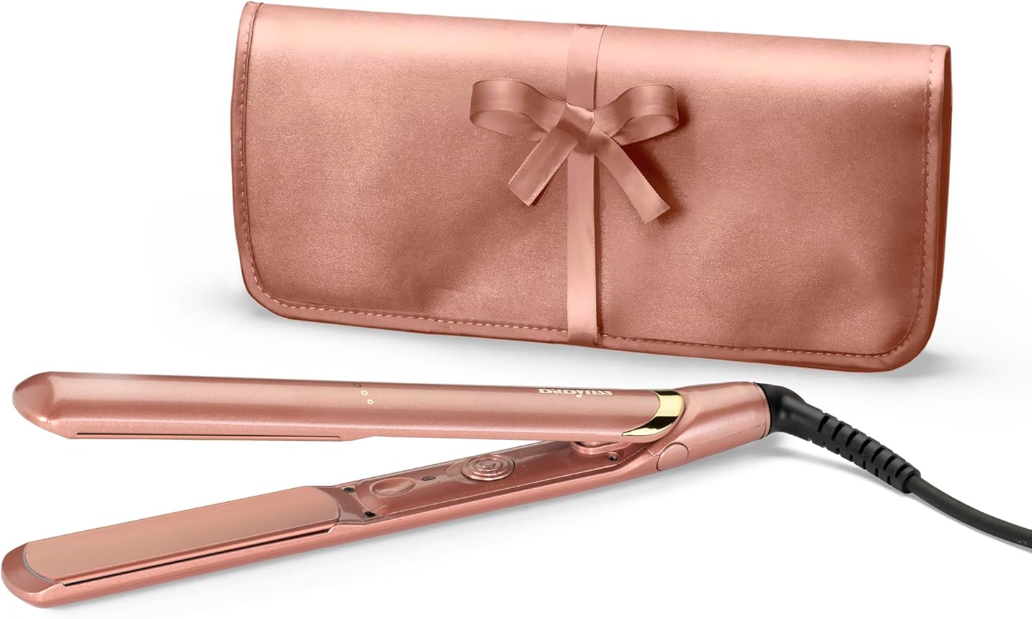 Lisseur Cheveux Rose Gold - Plaques en Céramique, Multi-voltage, Utilisation universelle, Chauffe ultra-rapide en 15 sec, 3 réglages de température jusqu'à 235°C, 2598PE