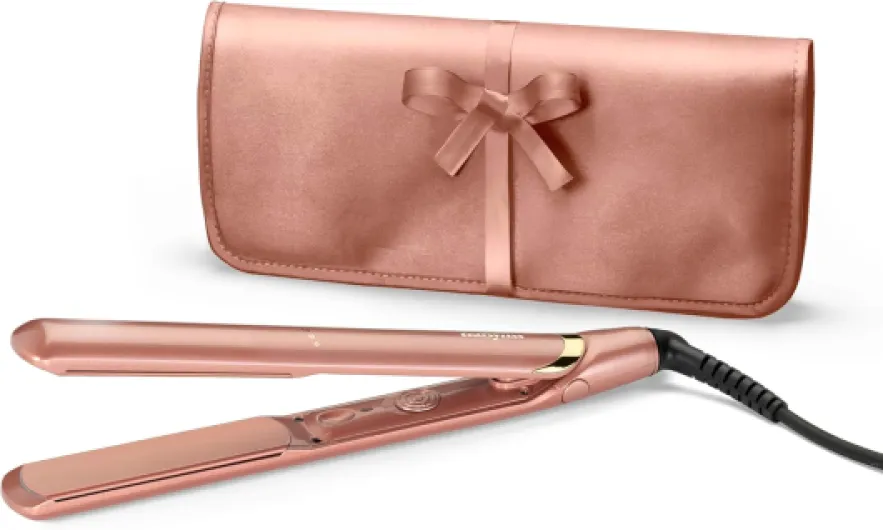 Lisseur Cheveux Rose Gold - Plaques en Céramique, Multi-voltage, Utilisation universelle, Chauffe ultra-rapide en 15 sec, 3 réglages de température jusqu'à 235°C, 2598PE