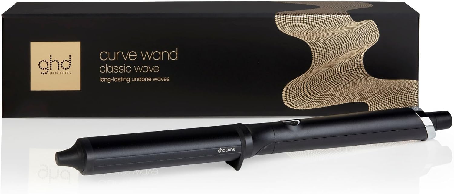 Ghd - Boucleur ghd Classic Wave Wand - Boucleur professionnel (Noir) - Créez des boucles en 5 à 8 secs pour une tenue 24H - Wavy naturel facile et rapide - Idéal tous types de cheveux mi-longs à longs