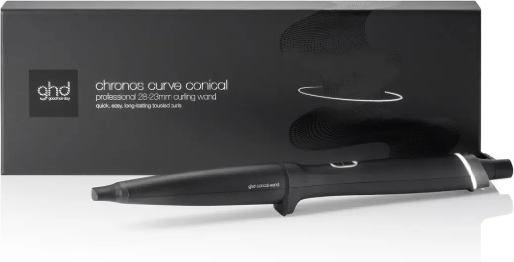 Ghd - Boucleur ghd Chronos Curve Conical Wand - Fer à boucler cheveux (Noir) - Fer à friser pour boucles naturelles, wavy facile - Coiffure 3x plus rapide, sans dommage - Toutes longueurs de cheveux