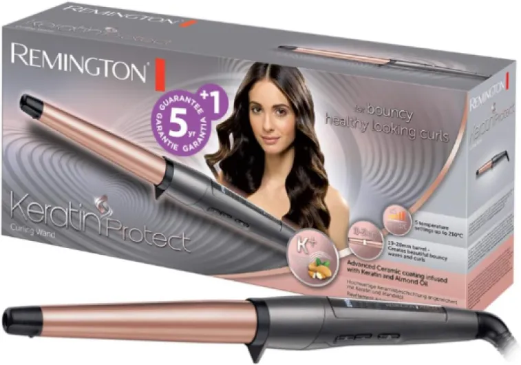 Boucleur à cheveux [Conique 19-28mm: Ondulations naturelles] Keratin Protect (Soin Kératine & Huile d'amande,Céramique Premium,Contrôle Digital de température 130-210°C) Fer à boucler CI83V6 Boucleur Conique 19-28mm