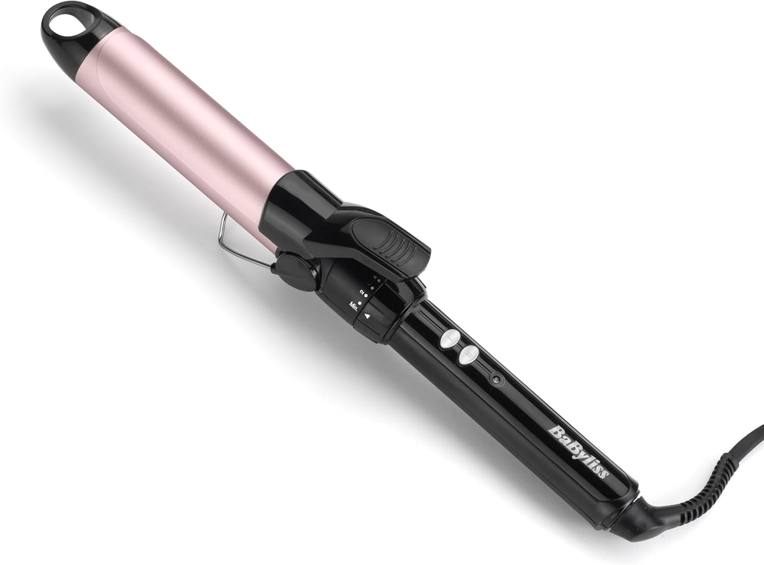 Boucleur 32mm Curling Iron-Cylindre à revêtement Pro Satin Touch,10 réglages de température,Montée en température rapide, Boucles sans frisottis,Support de sécurité intégré –Noir & Rose,C332E