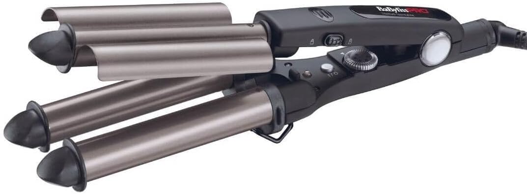 BaByliss PRO BAB2269TTE - Tourmaline Fer à Onduler Triple Professionnel - Waver - Ondulations de Sirène - Beach Waves