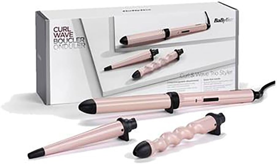 MS750E - Multistyler Curl and Wave Trio avec 3 embouts chauffants interchangeables torsadé, conique et ovale pour changer de look au gré des envies Nouveau Rose