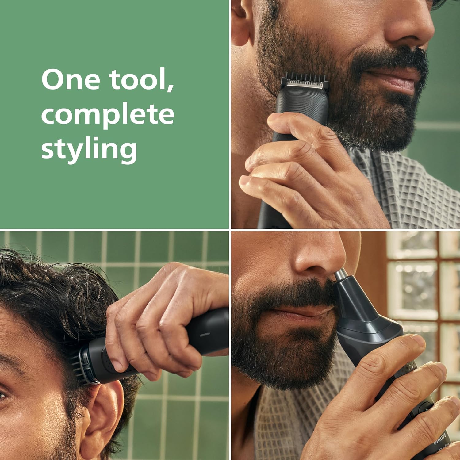 Philips Multigroom 3000 Series All-in-One 7-Piece Trimmer - Shaver and Clipper for Face & Head, Self-Sharpening Skin-Friendly Blades, 10 Length Settings, Model MG3930/15 [New] 7-in-1 MG3000, 10 Length Settings