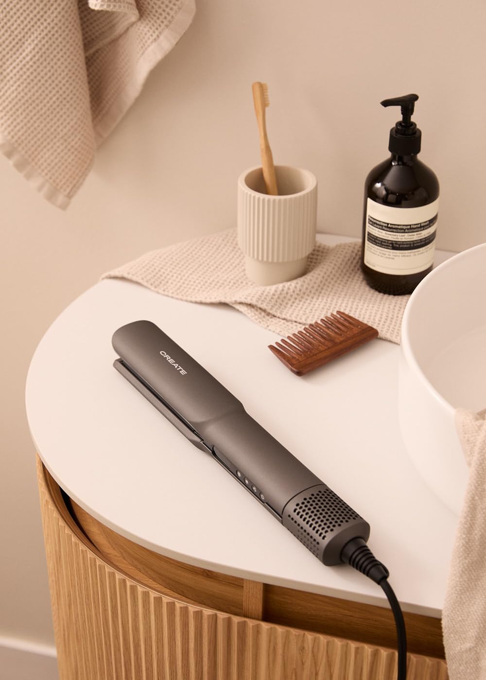 /CERAMIC AIR STYLER DUAL/Lisseur sèche-cheveux ionique graphite pour cheveux mouillés ou secs/Écran LCD, revêtement céramique, séchage rapide, 1300W CERAMIC AIR STYLER DUAL Graphite