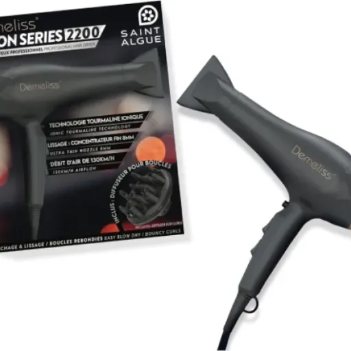 Test Demeliss Titanium + Saint Algue Salon Series 2200 : combo lisseur vapeur et sèche-cheveux qui fait le job à la maison