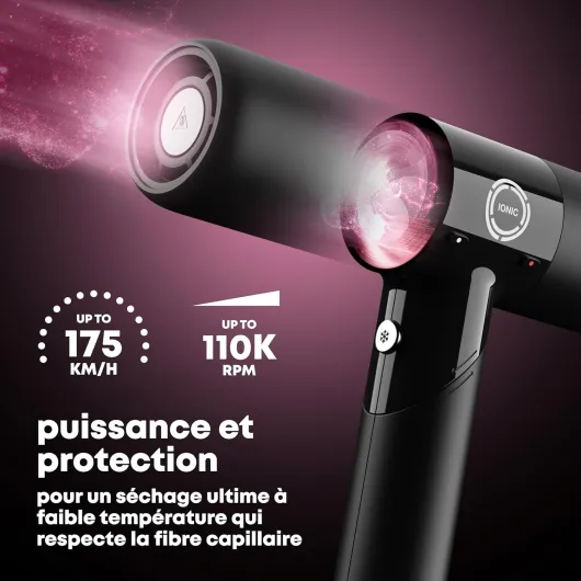 REVAMP Enigma Revelation Seche Cheveux Ionique - Moteur Digital Intelligent pour un Séchage Rapide, Sèche-Cheveux Diffuseur Boucle, Léger - 3 Accessoires Magnétiques, pour un Coiffage Professionnel