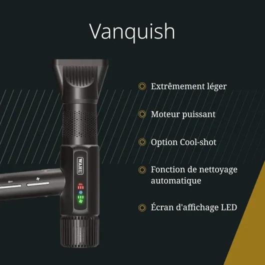 Vanquish - Sèche-cheveux professionnel - Séchage rapide - Avec embouts magnétiques et diffuseur - Noir Noir, Blanc Ou Gris