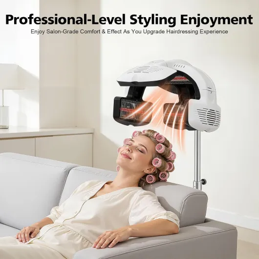 Bonnet de séchage, chauffage infrarouge, sèche-cheveux, permanente, 220 V, 1250 W, support réglable en hauteur, pour salon de coiffure, processeur de chauffage, base en forme de X, largement utilisé