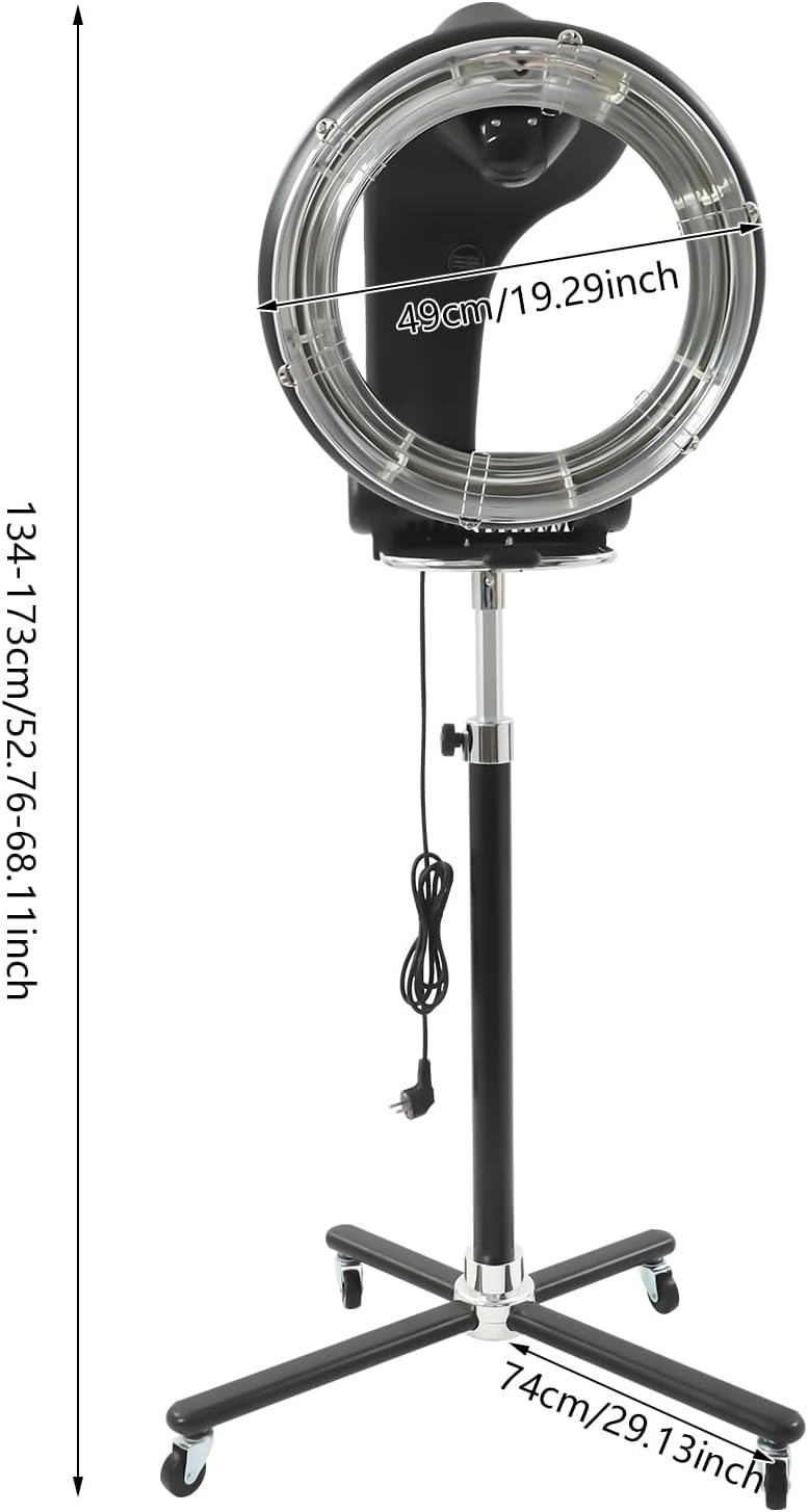 Chauffage De Coiffure Avec Support 950W, Appareil De Coloration Pour Salon De Coiffure, Rotation à 360°, Processeur De Couleur, Coiffage Permanent, Pour Salon Spa (Version 3 en 1)