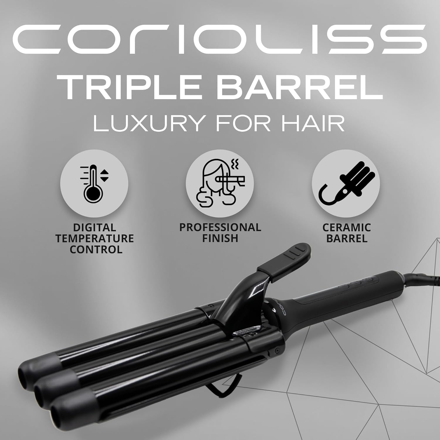 Boucleur à Cheveux - Fer à Boucler 3 Têtes - Onduler et Friser 25 mm Triple Waver