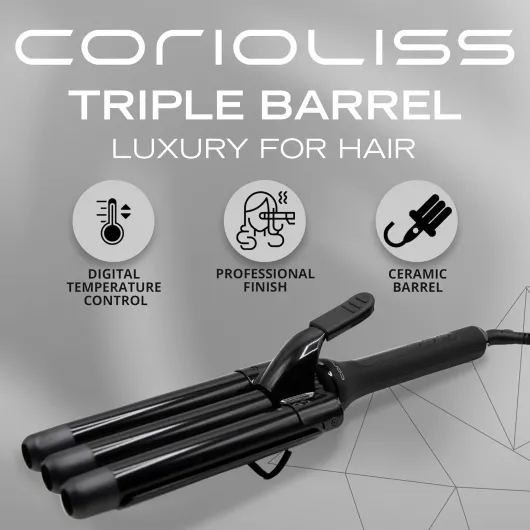 Boucleur à Cheveux - Fer à Boucler 3 Têtes - Onduler et Friser 25 mm Triple Waver
