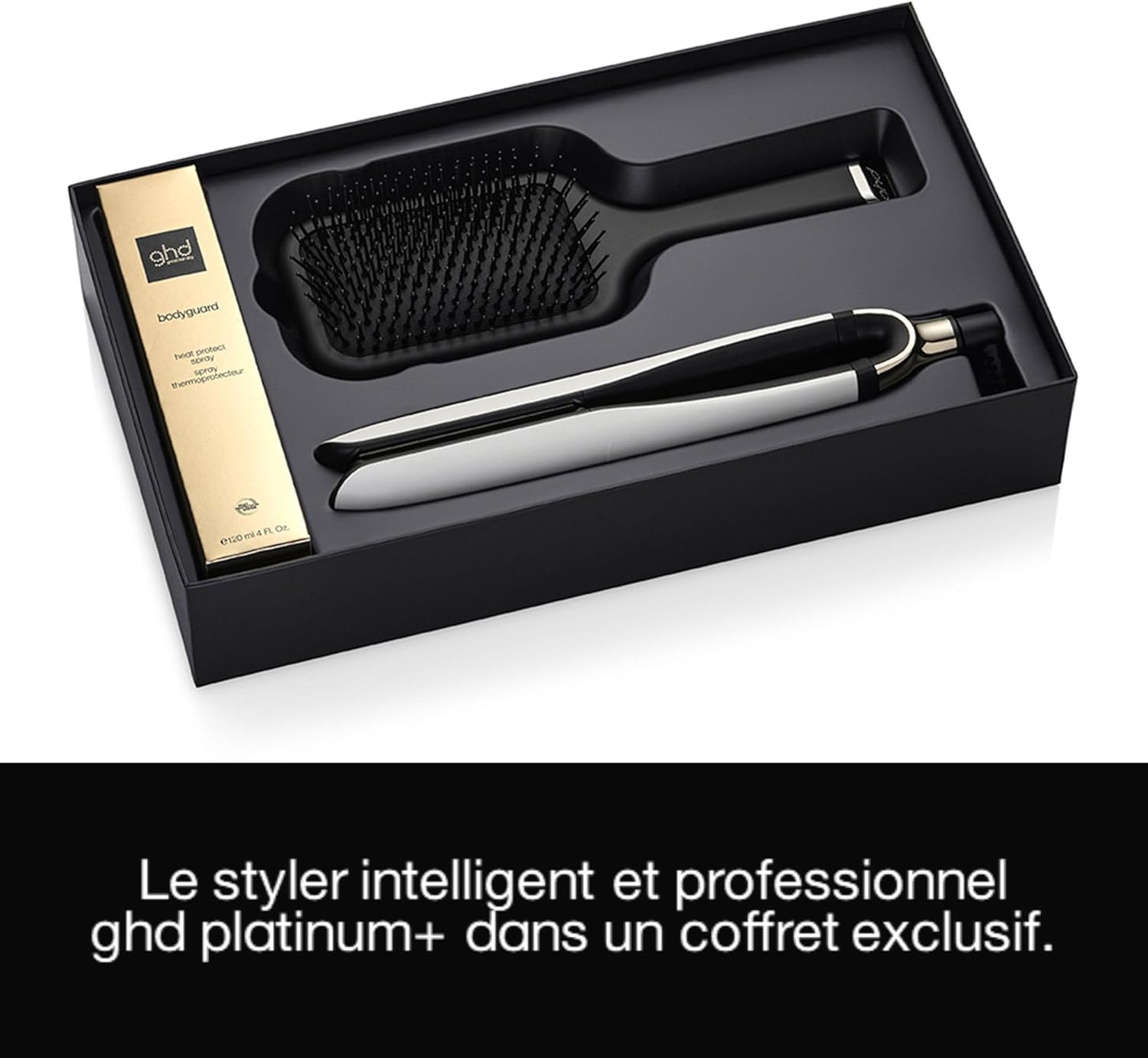 Ghd - Lisseur cheveux ghd Platinum+ - Fer à lisser professionnel - Lisse en un passage sans chaleur extrême, 75% plus brillants, 70% plus forts - Lisseur boucleur idéal cheveux colorés/abîmés Gift Set White