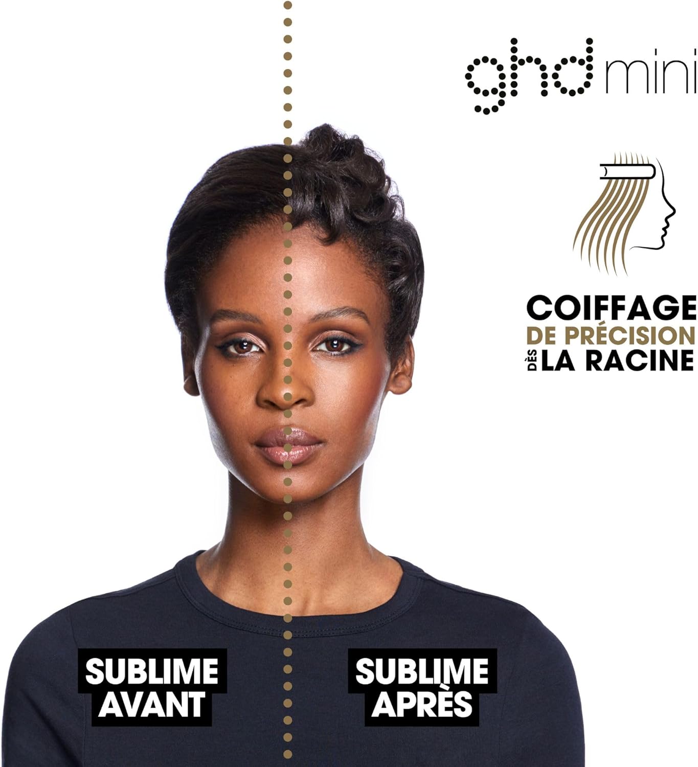 Ghd - Lisseur cheveux ghd mini - Fer à lisser professionnel (Noir) - Plaques 40% plus fines - Cheveux 50% plus brillants, sans chaleur extrême, design premium - Idéal pour les cheveux courts/franges New ghd Mini 2.0
