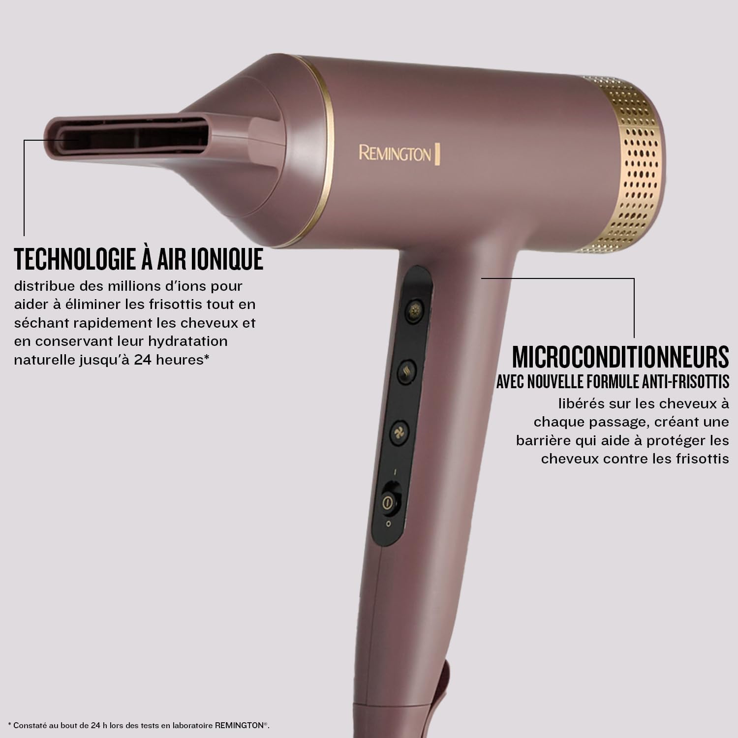 AIRvive Sèche-cheveux (Moteur numérique silencieux léger, 110 000 tr/min, séchage rapide) Concentrateur, diffuseur (Technologie Ionique et anti-frisottis,12 réglages chaleur-vitesse) EC8930