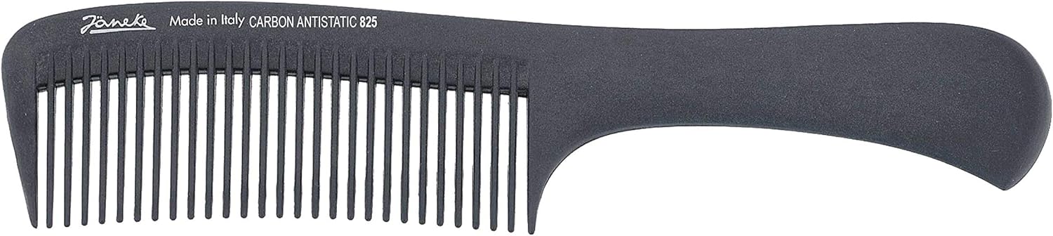 Jäneke Peigne à cheveux professionnel en fibre de carbone 55825, 22,5 cm, antistatique, résistant à la chaleur, dents larges, idéal coiffure, coloriage, coiffage (825)