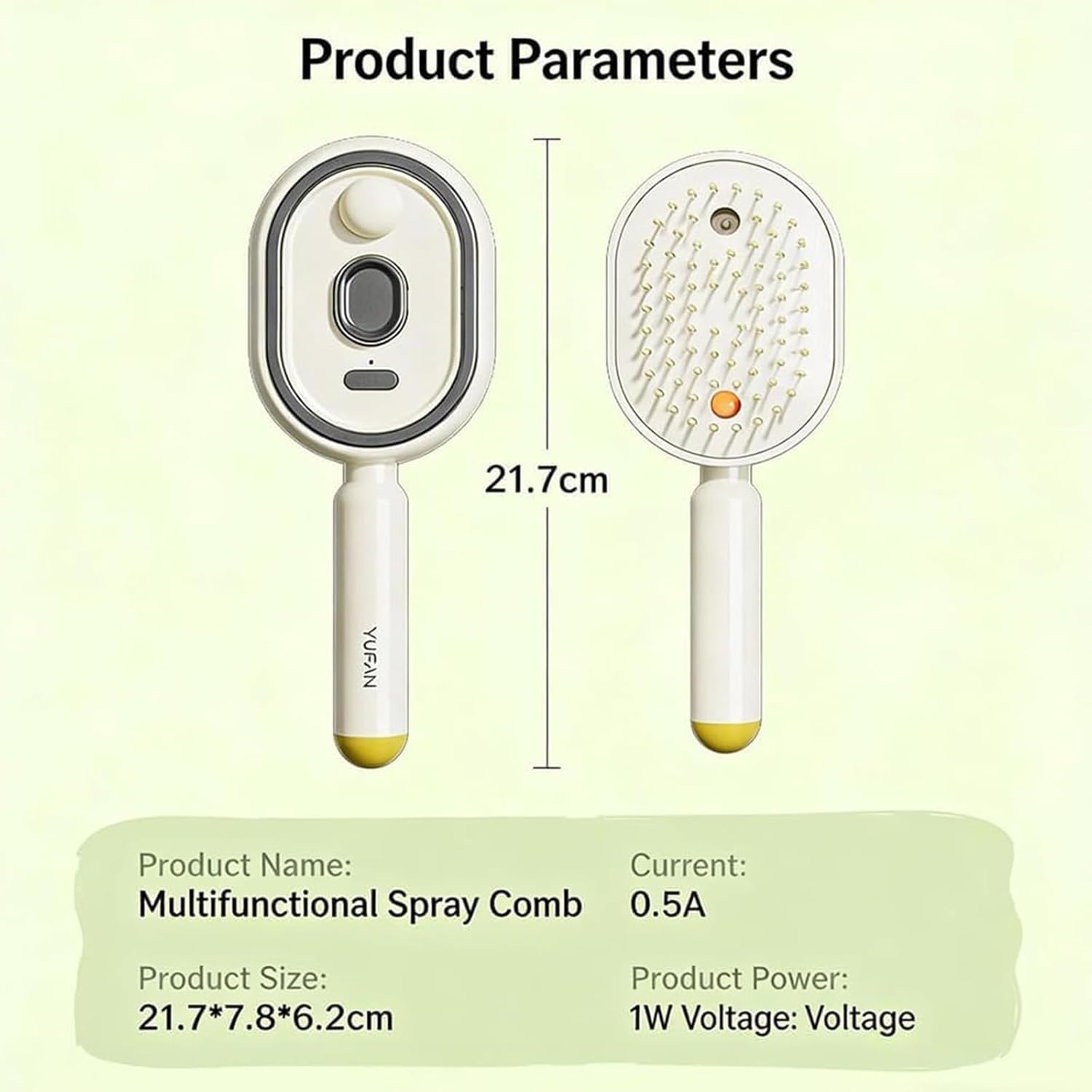 Electric Spray Air Cushion Massage Comb,3-in-1 Self Cleaning Cordless Anti-Static Detangling Comb Air Cushion Massage,for Wet Dry Hair and Home Spa Treatment (C)