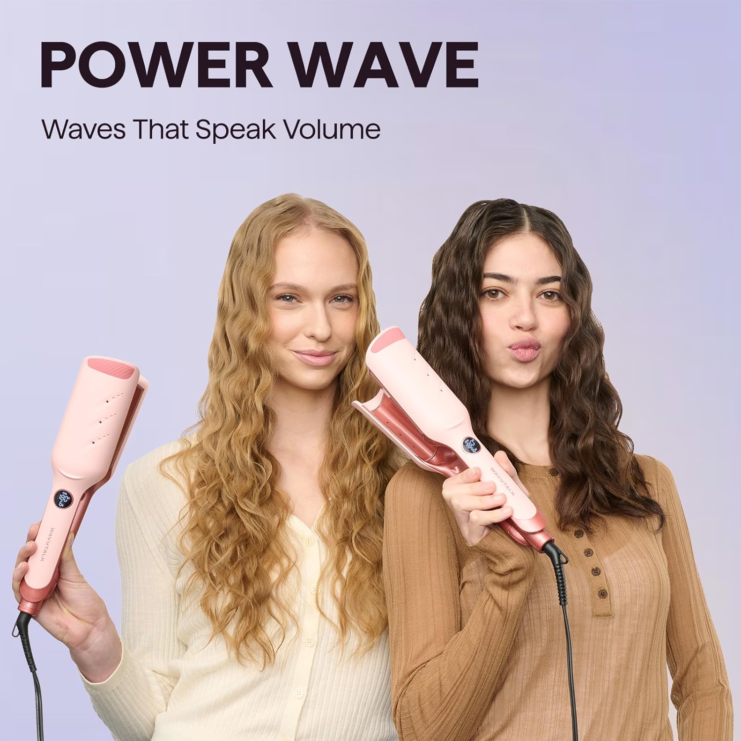 Power Wave Boucleur à Cheveux, Fer à Onduler pour Grandes Ondulations, Avec Protection Ionique & Ventilation pour Moins de Dommages Thermiques, Boucleur Facile à Utiliser, Double Tension