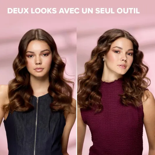 Fer À Boucler Ricci Curl HD – Rotation Automatique Double Sens – Boucles, Ondulations – Ion Ceramic Anti-Frisottis – 3 Températures, Répartition Chaleur – Cheveux Brillants Longue Tenue