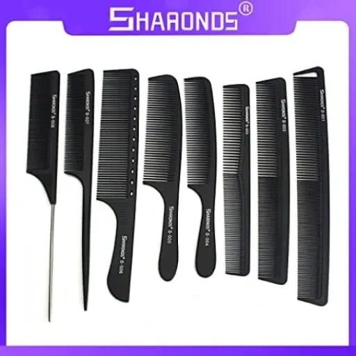 Test SHARONDS Set de 8 peignes carbone noirs : le kit pas cher qui fait le job pour coiffer et couper