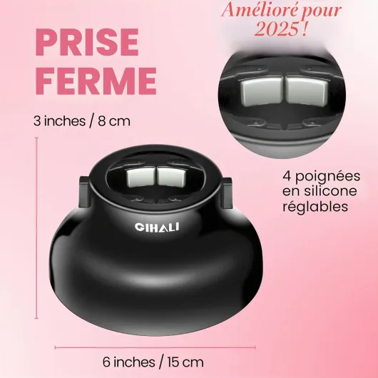 Diffuseur Universel Très Solide pour Cheveux Bouclés et Ondulés - Accessoire pour Sèche-Cheveux 4.4-6.6 cm, Portefeuille Robuste, Anti-Frisottis (Noir)