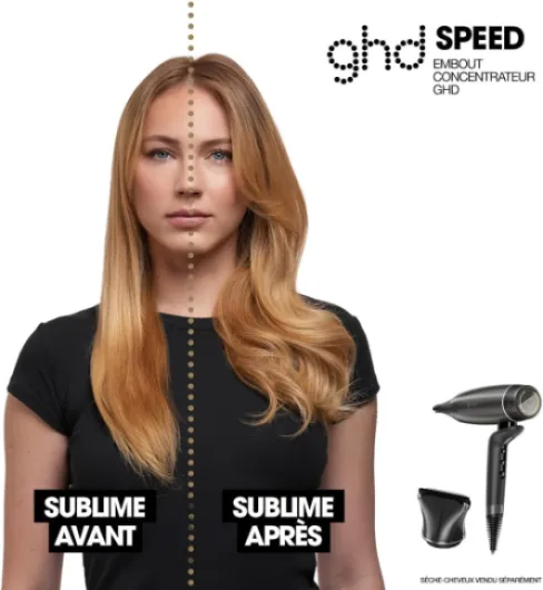 Ghd - Embout pour Seche cheveux (Noir) - Embout concentrateur 68 mm pour sèche-cheveux ghd Speed - Idéal tous types et toutes longueurs de cheveux - Séchage professionnel avec volume et brillance