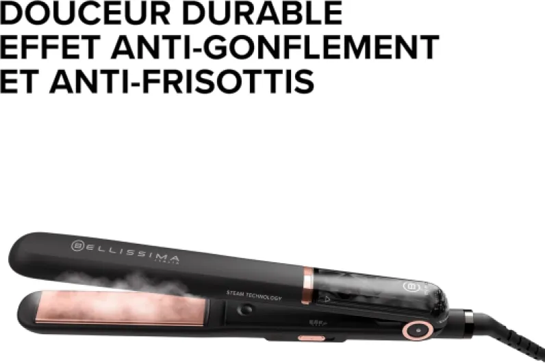 Lisseur Vapeur, Plaque Céramique - Lisseur Cheveux à Vapeur, Protection et Brillance - My Pro Steam B28 100, 3 Températures - Adapté à Tout Type de Cheveux Même Frisés, Crépus Technologie traditionnelle
