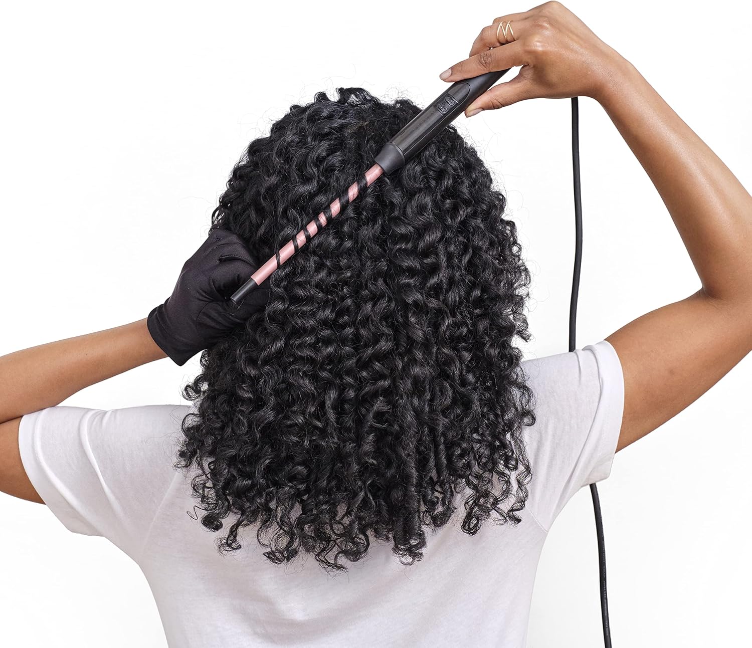 Boucleur 10 mm Curling Iron - Revêtement en Quartz-Céramique, 10 réglages de température, Design Compact , Rose & Noir, C449E 10mm