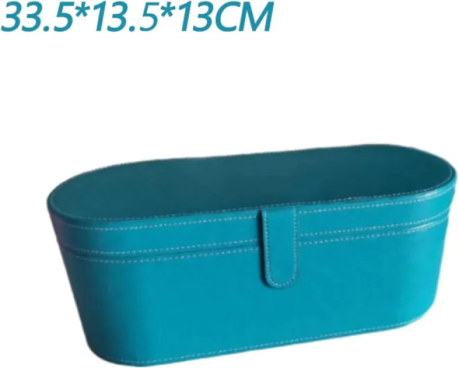 Étui Rigide pour Sèche-Cheveux, 33,5 x 13,5 x 13 cm Boîte de Rangement de Voyage en Cuir Synthétique pour Sèche-Cheveux, Brosse à Air Chaud, Bigoudi (bleu)