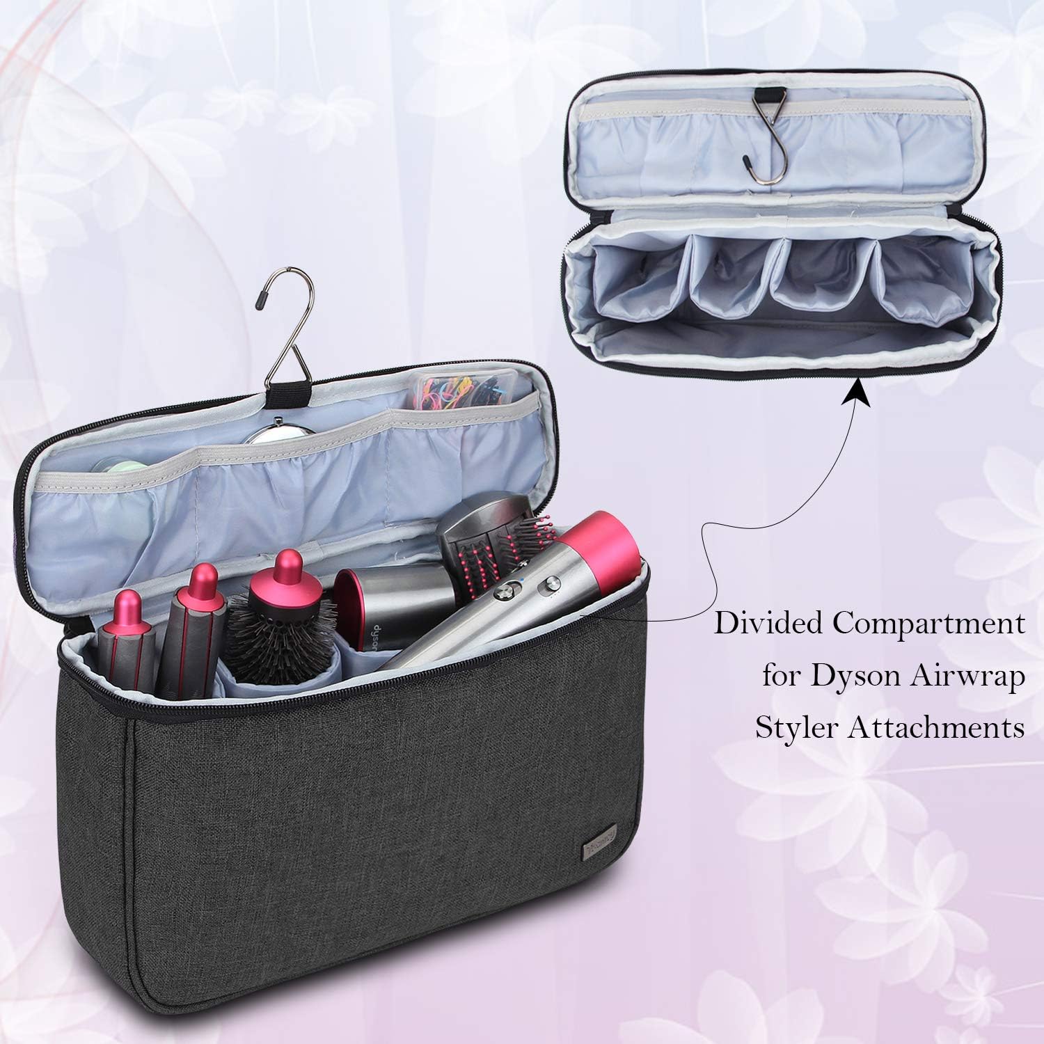Sac de Rangement pour Dyson Airwrap Styler et Bigoudi Accessoires, Étui Portable, Pochette de Voyage, Noir