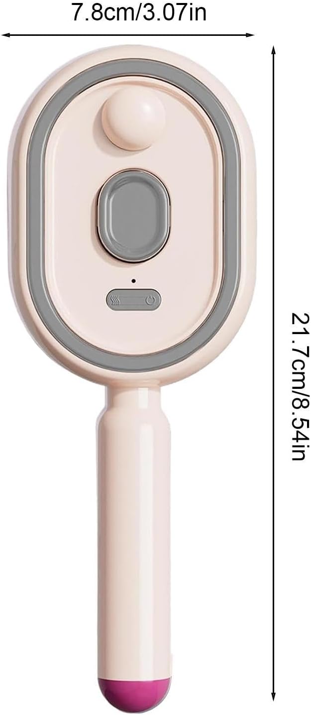 Brosse à vapeur pour cheveux, peigne démêlant rechargeable avec huile et tasse à mesurer, brosse à lisser à vapeur ABS, pour cheveux bouclés, épais, raides, ondulés, femmes, filles, voyage Rose