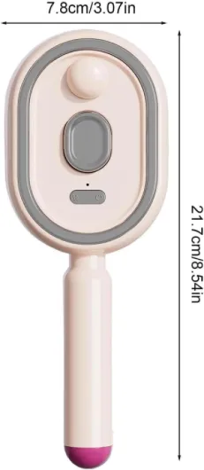 Brosse à vapeur pour cheveux, peigne démêlant rechargeable avec huile et tasse à mesurer, brosse à lisser à vapeur ABS, pour cheveux bouclés, épais, raides, ondulés, femmes, filles, voyage Rose