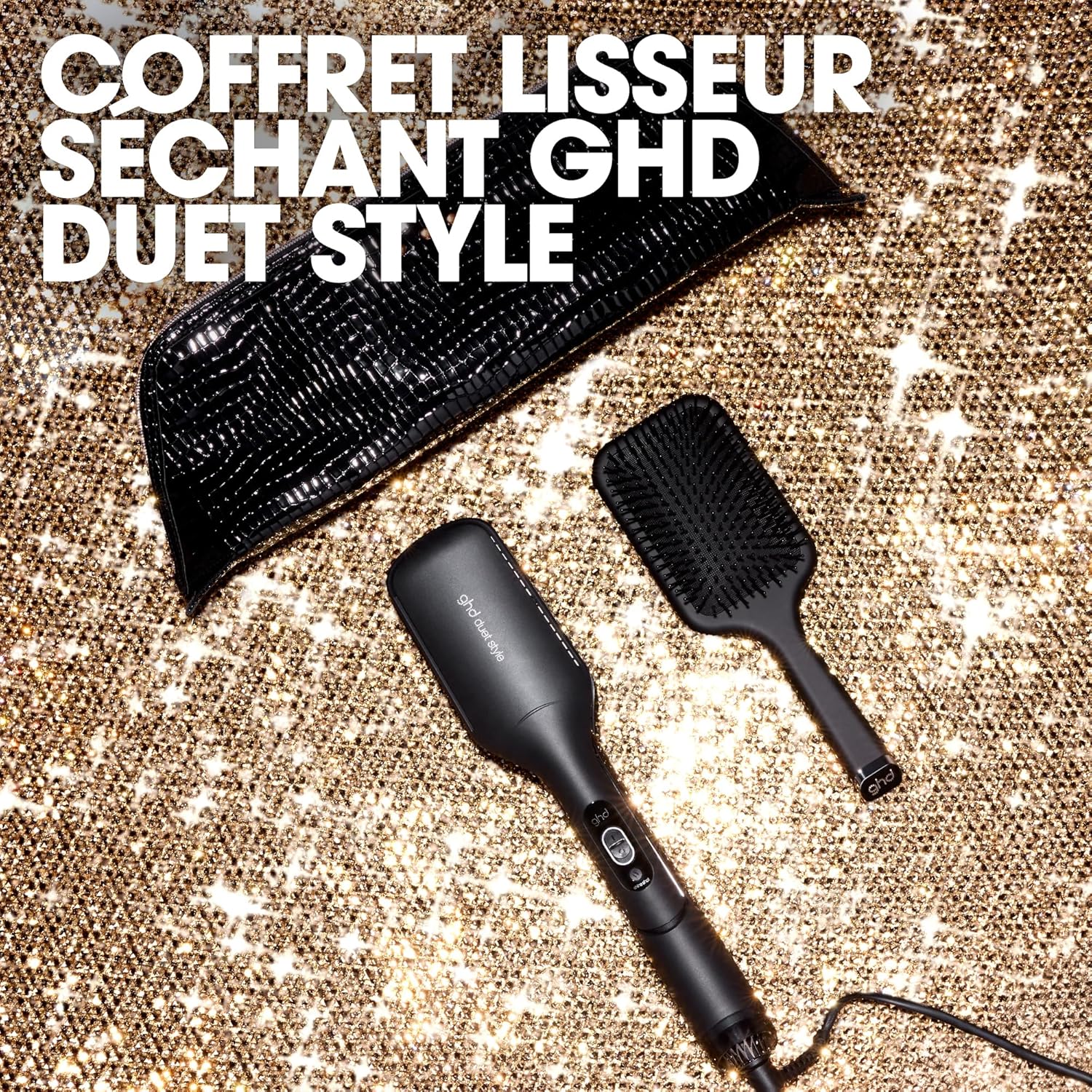 Ghd - Coffret Lisseur séchant ghd Duet Style - Lisseur Séchant 2-en-1 (Noir) - Brosse et pochette incluses - Sèche et lisse en simultané sans dommage ni frisottis - S'utilise sur cheveux mouillés