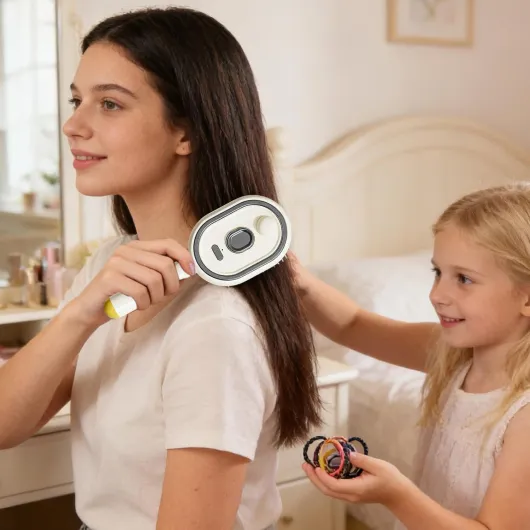 Brosse À Vapeur Électrique Pour Cheveux - 2 En 1 Brosse Lissante Vapeur Avec Huile Et Verre Doseur, Pour Des Cheveux Épais Raides Ondulés Bouclés Lissage Maison Quotidiens Voyage Filles Femmes Couleur Crème